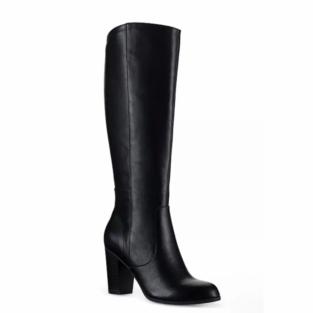 Style & Co Addyy Dress Zipper Boots in Smooth Black, Size 5.5, NEW in Box